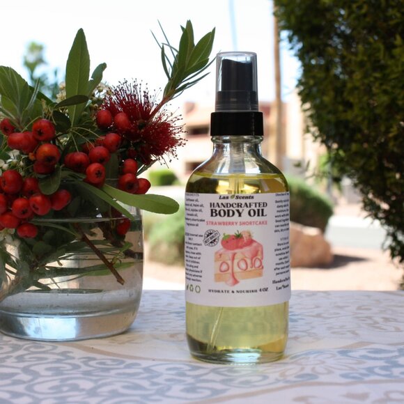 Handcrafted Strawberry Shortcake Body Oil Body Juice Mist Sprayer Skin Care - Picture 14 of 15